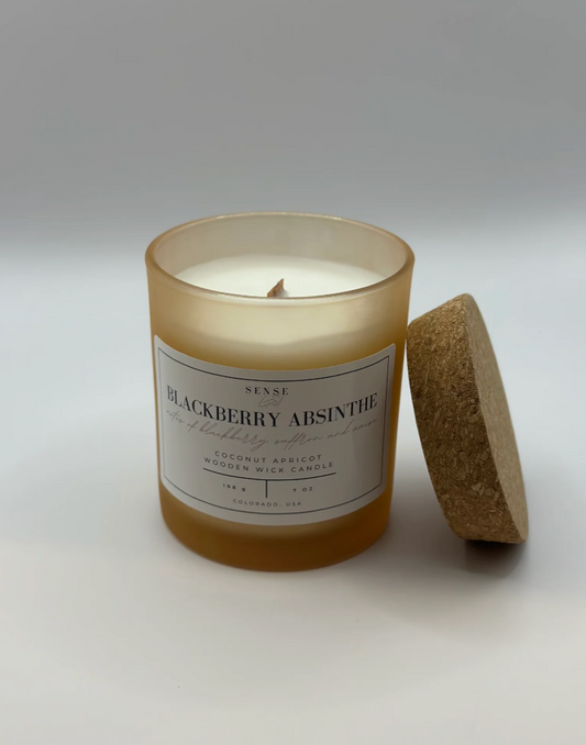 Sense by Cin- Jarred Wooden Wick Candles- Blackberry Absinthe