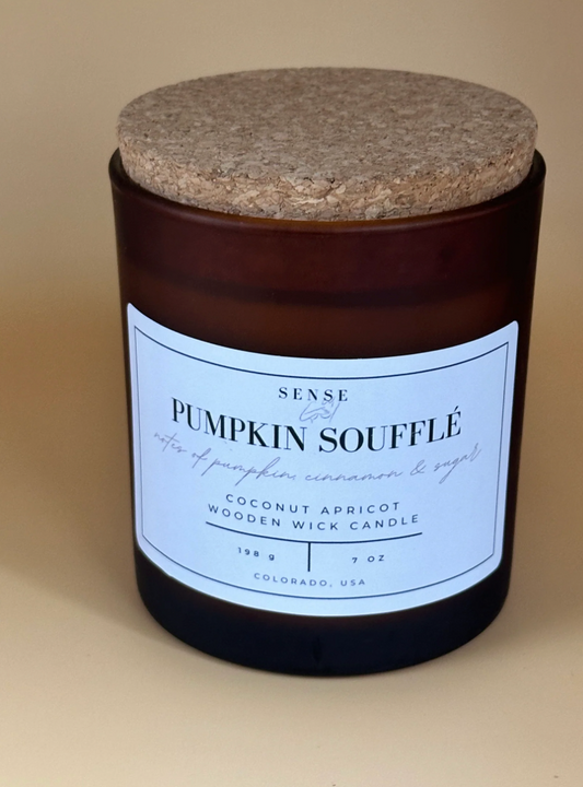 Sense by Cin- Jarred Wooden Wick Candles- Pumpkin Soufflé