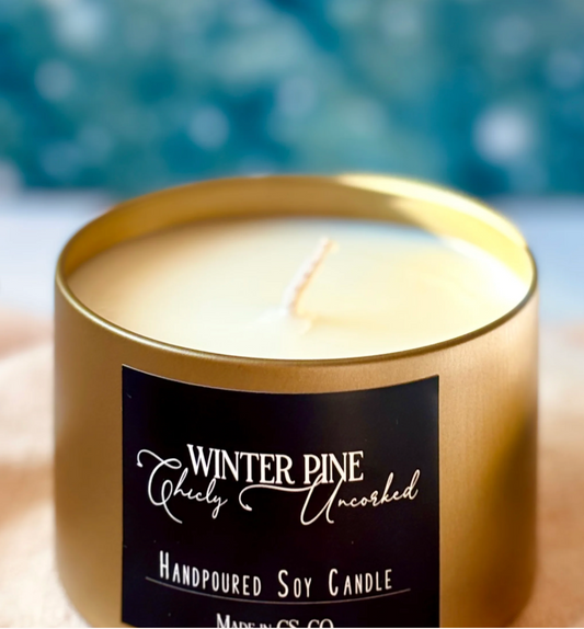 Chicly Uncorked- 8oz Soy Candle- Tins