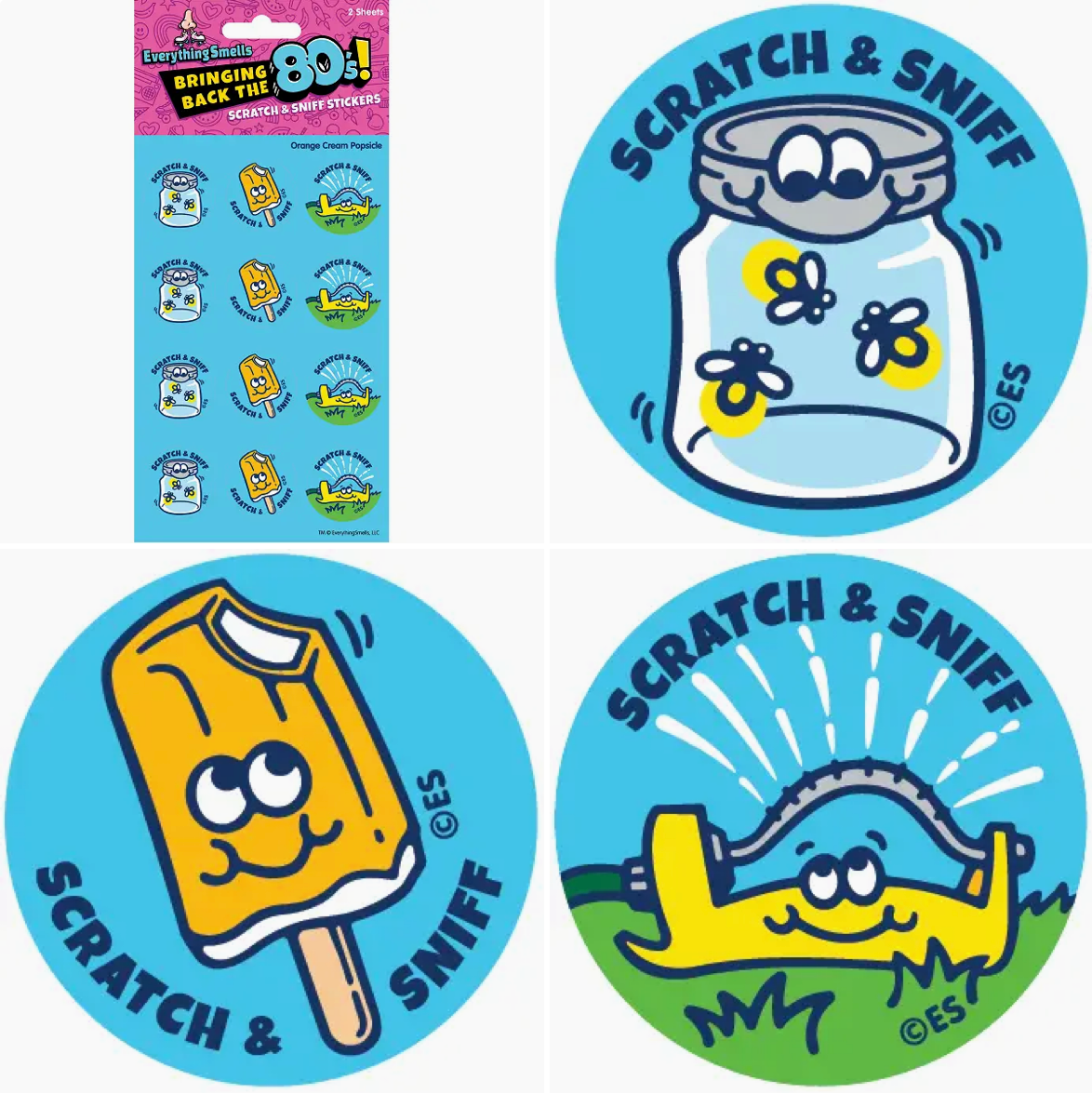 Everything Smells- Scratch & Sniff Sticker Sheets- 80's Summer