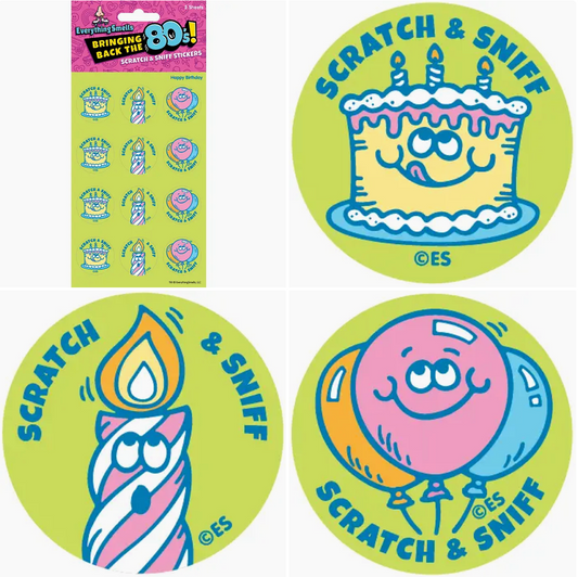 Everything Smells- Scratch & Sniff Sticker Sheets- Happy Birthday