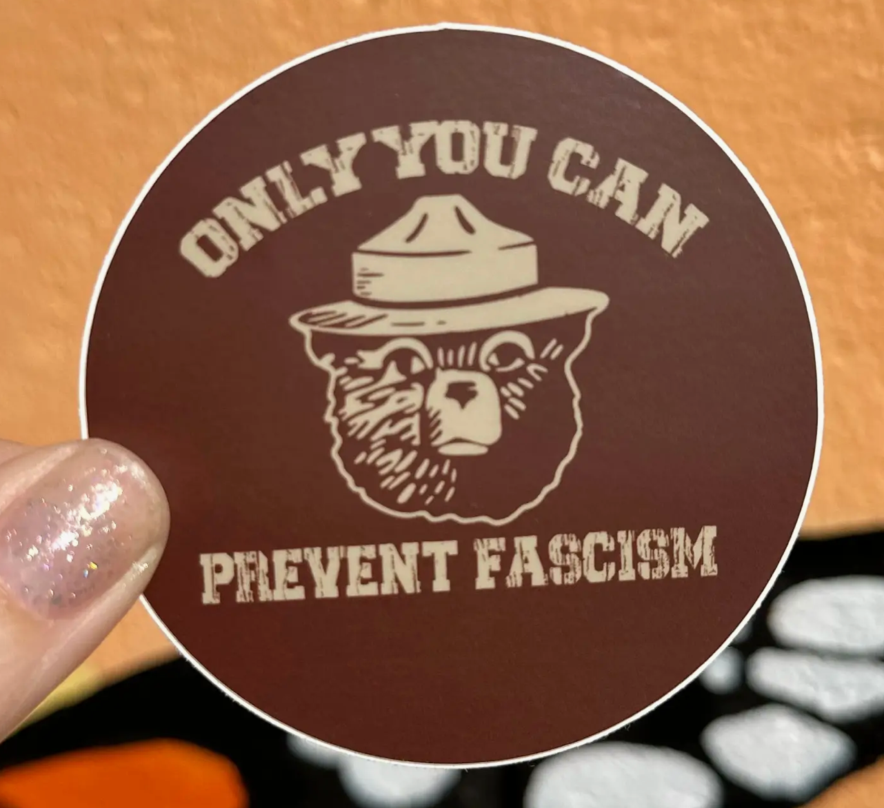 Hilarious Humanitarian- Only You Can Prevent Fascism Sticker