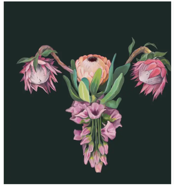 Trisha Thompson Adams- Art Prints- Pink Floral Uterus II