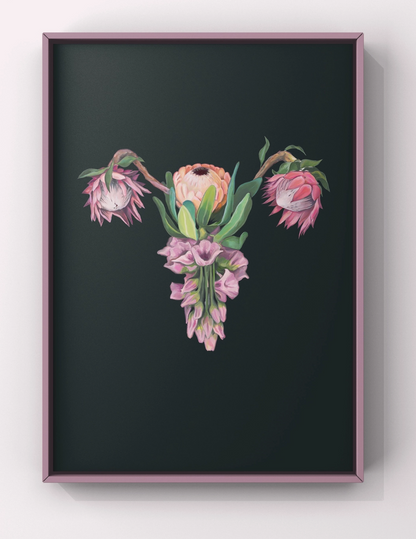 Trisha Thompson Adams- Art Prints- Pink Floral Uterus II