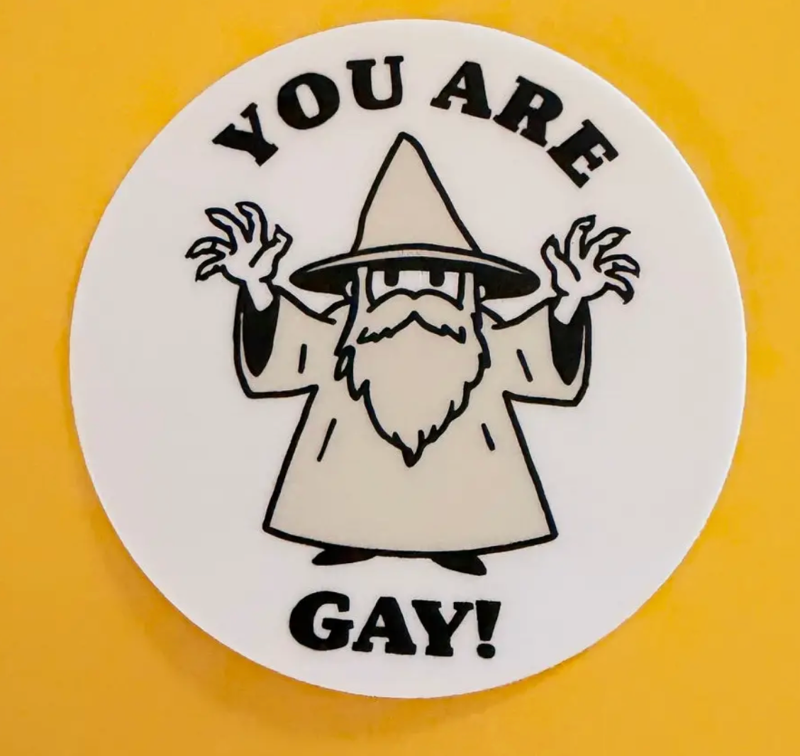 Hilarious Humanitarian- You Are Gay Wizard Sticker