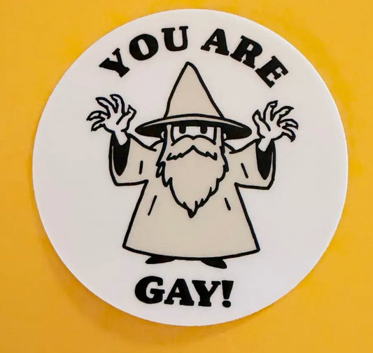 Hilarious Humanitarian- You Are Gay Wizard Sticker
