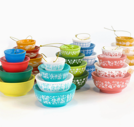 Twinkltoast- Retro Ornaments- Mini Pyrex Bowl Ornaments