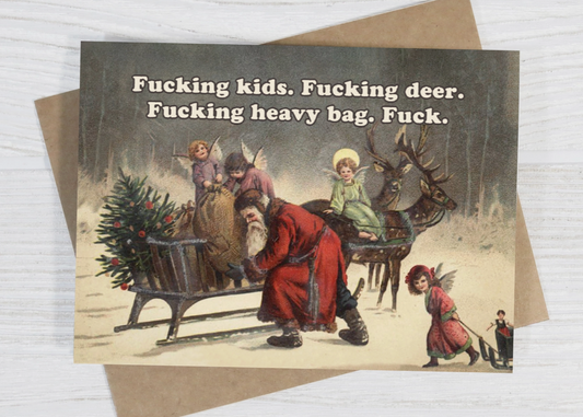 Bad Betty- Christmas Card- Grumpy Santa