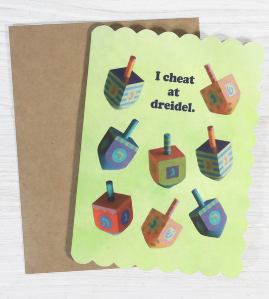 Bad Betty-Hanukkah Card- I Cheat At Dreidel