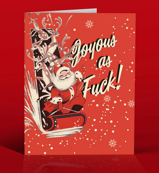 OffensiveDelightful Joyous Sleigh Holiday Card