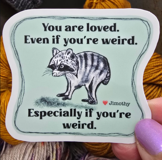 Andromeda Handworks Sticker- Jimothy Raccoon