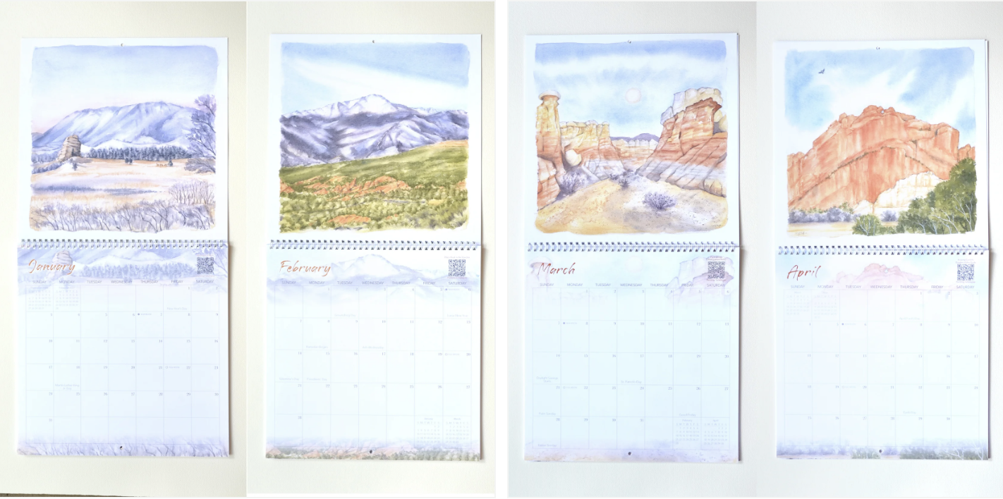 Ivywild Studio- 2027 Colorado Springs The Great Outdoors Wall Calendar