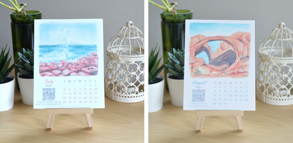 Ivywild Studio- 2027 Abstract Landscape Watercolor Desktop Calendar