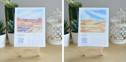 Ivywild Studio- 2027 Abstract Landscape Watercolor Desktop Calendar