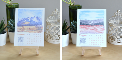 Ivywild Studio- 2027 Abstract Landscape Watercolor Desktop Calendar