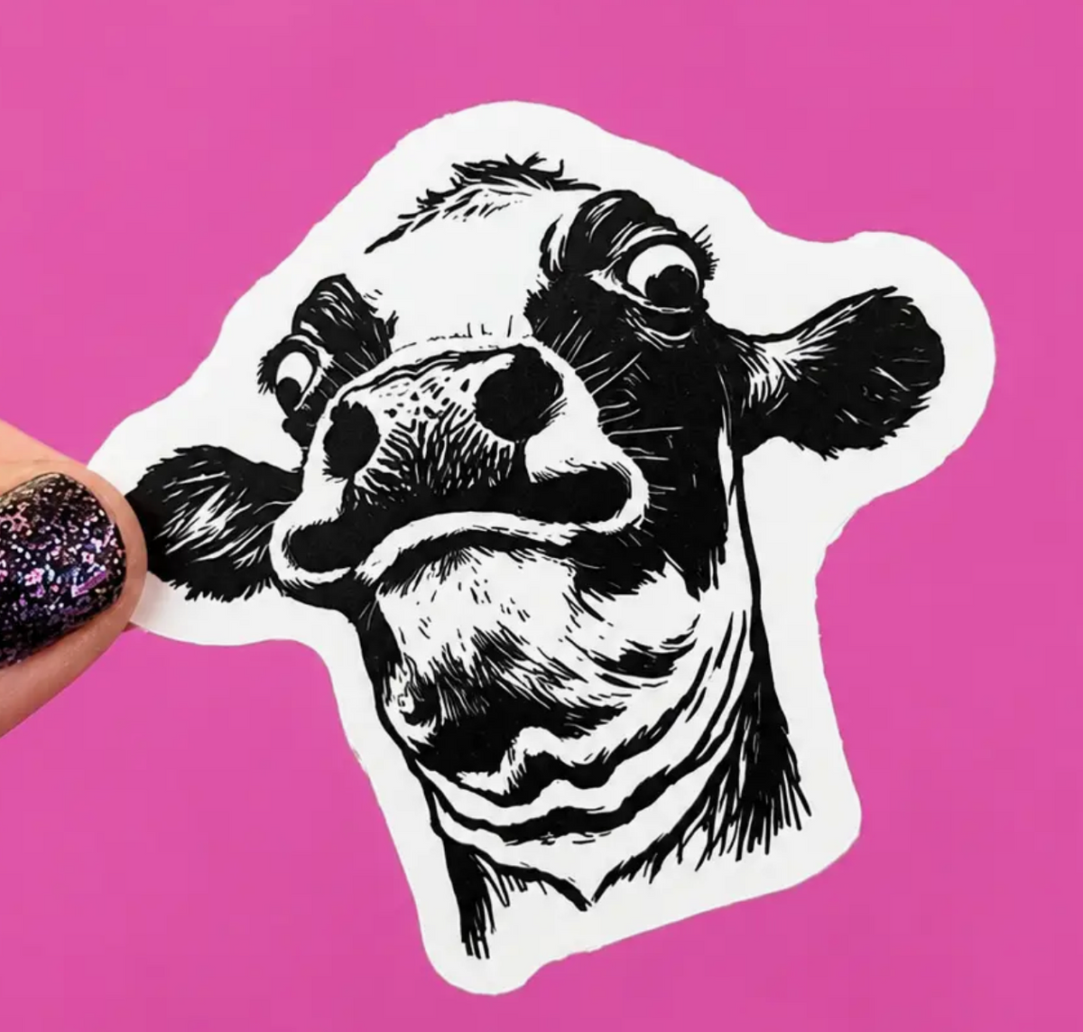Hilarious Humanitarian- Awkward Cow Sticker