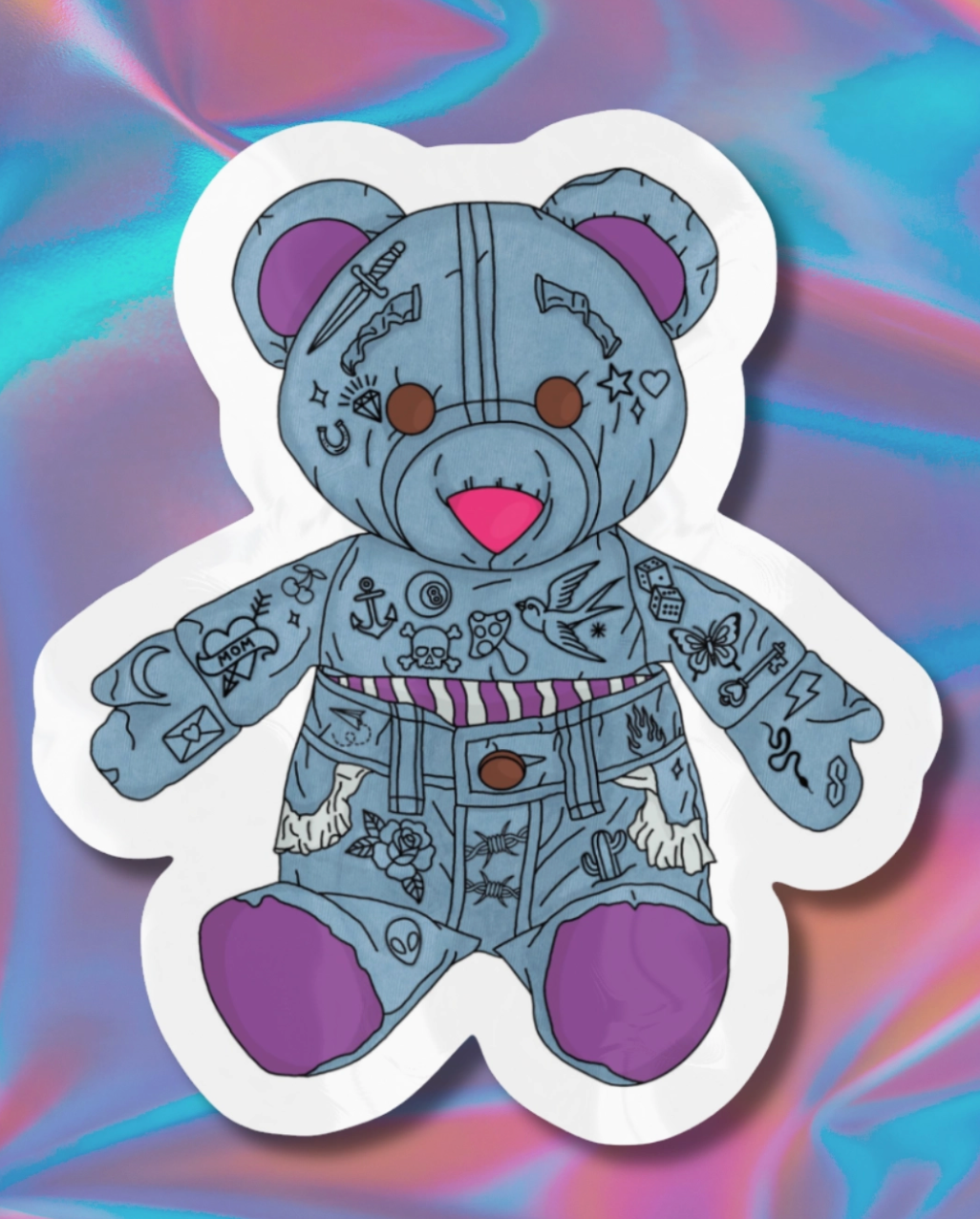 Houston Toy Museum- Tattooed Doodle Bear Sticker