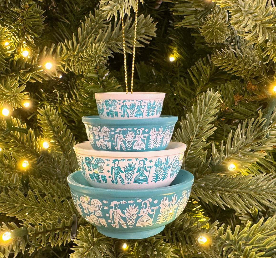 Twinkltoast- Retro Ornaments- Mini Pyrex Bowl Ornaments