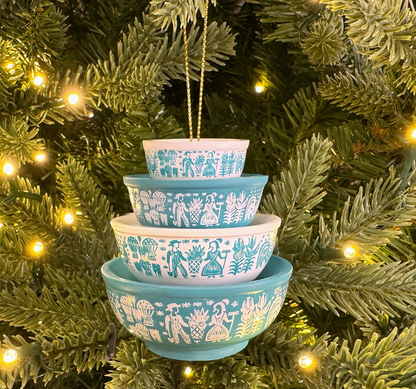 Twinkltoast- Retro Ornaments- Mini Pyrex Bowl Ornaments