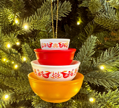 Twinkltoast- Retro Ornaments- Mini Pyrex Bowl Ornaments