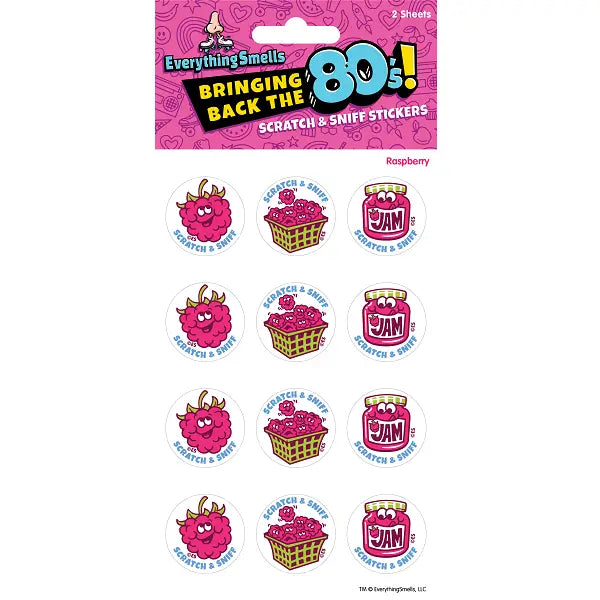 Everything Smells- Scratch & Sniff Sticker Sheets- Raspberry Everything