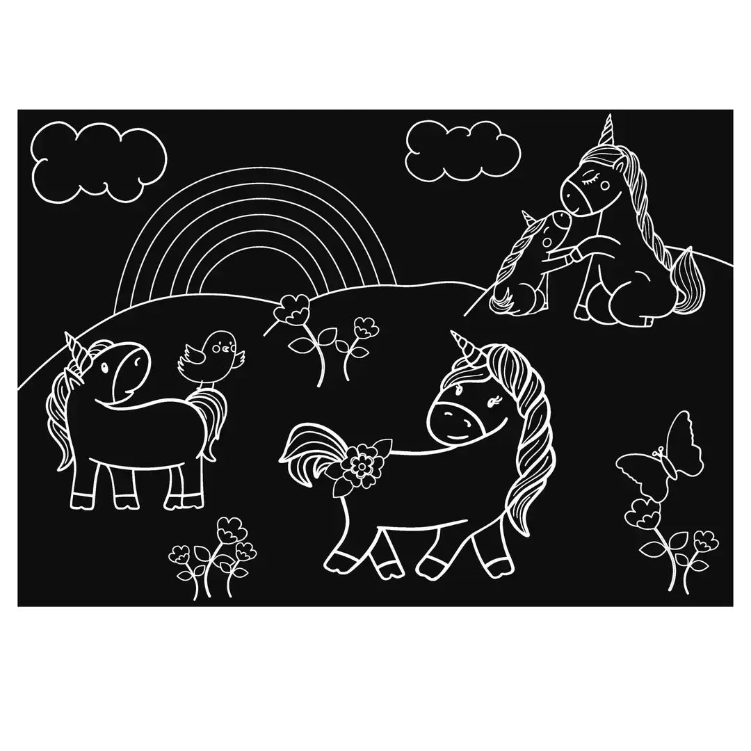 Imagination Starters- Reusable Coloring Placemats: Unicorn Herd