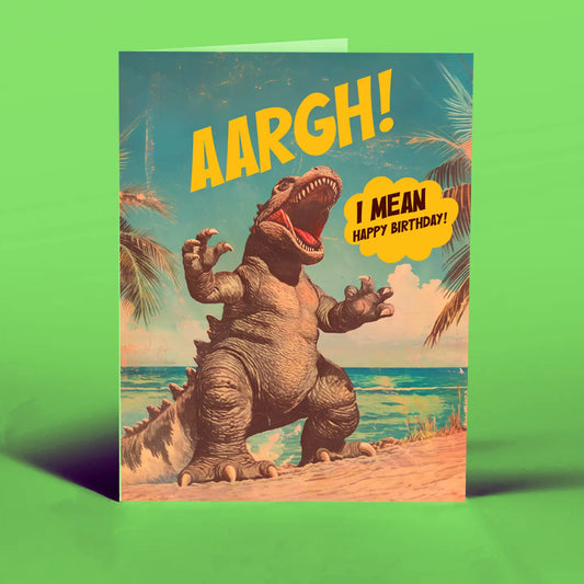 OffensiveDelightful Godzilla Birthday Card