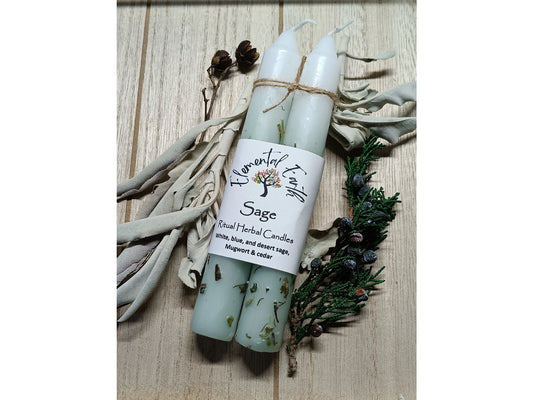 Elemental Earth Shop Sage Herbal Intention Candles