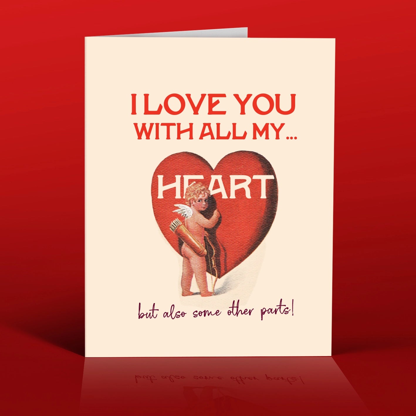 OffensiveDelightful Hearts and Parts Cupid Love Card