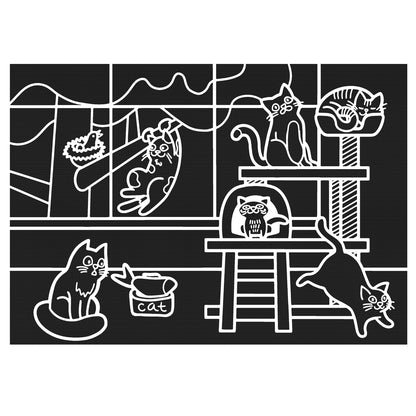 Imagination Starters- Reusable Coloring Placemats: Cats