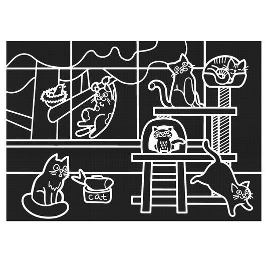 Imagination Starters- Reusable Coloring Placemats: Cats