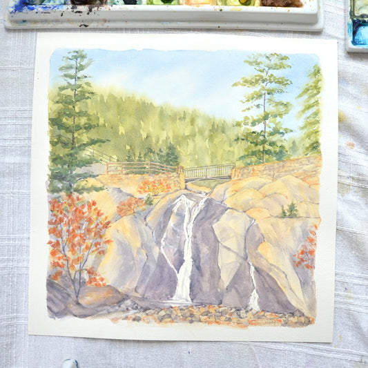 Ivywild Studio- 12"x12" Watercolor Print- Helen Hunt Falls