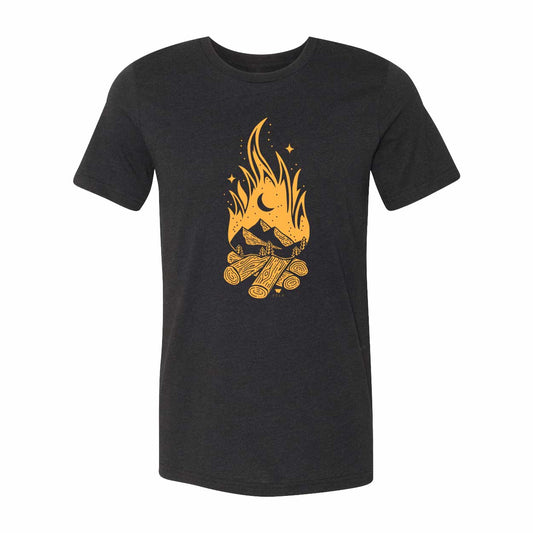 Vela Apparel Campfire Crew Neck T-shirt | Ember & Heather Black