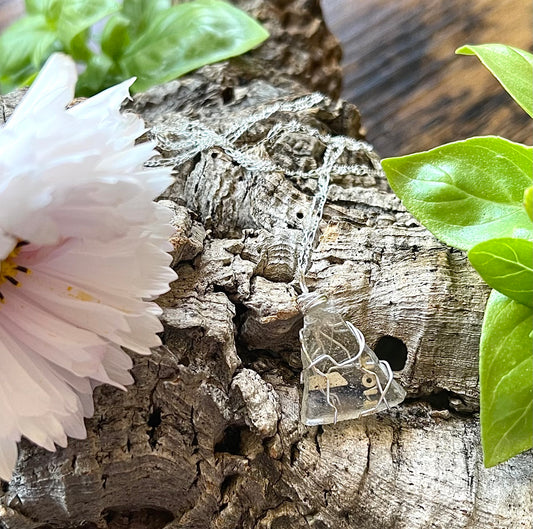 Blossom Designs Colorado River Glass Silver Wrapped Necklace