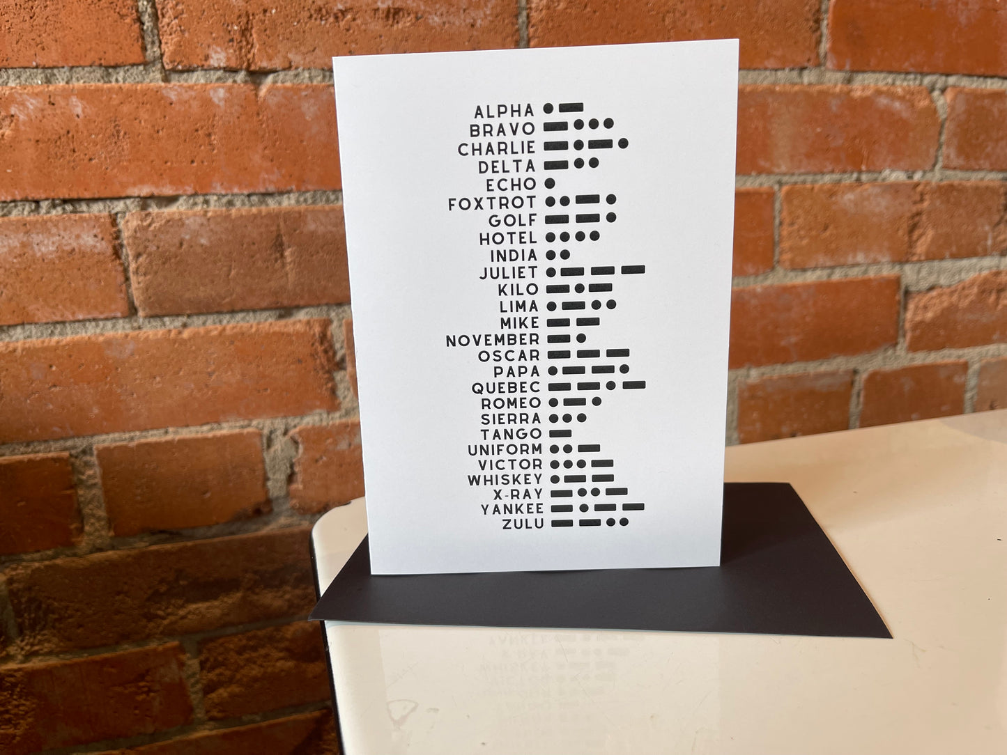 Morse & Mantra- Morse Code Greeting Card- Morse Code and Phonetic ABC Card