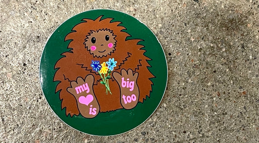 Bigfoot Big Heart Sticker