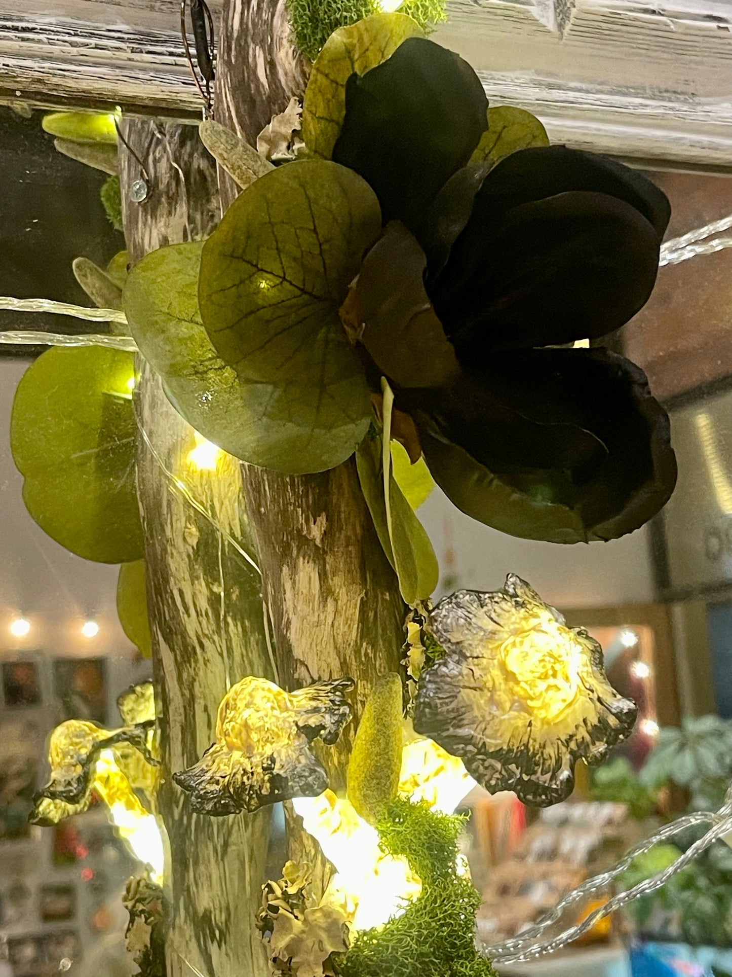 Keely Krueger- Handcrafted Ink Cap Mushroom and Magnolia Light