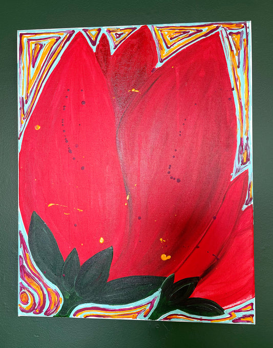 Keely Henkle Art- Acrylic on Canvas- "Geo Tulip"