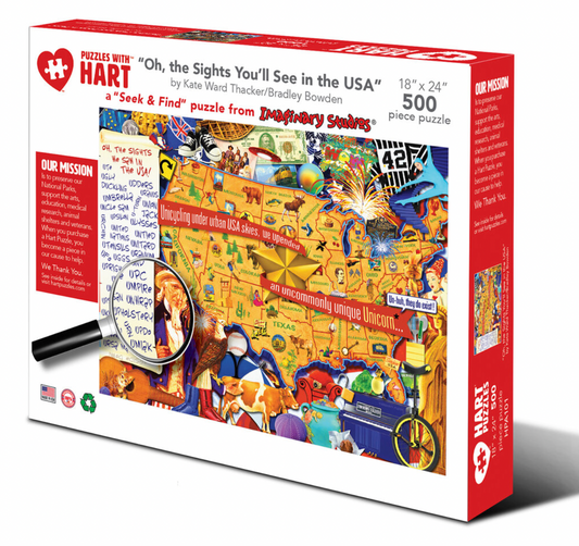 Hart Puzzles 500 pc Oh, the Sights You'll See in the USA