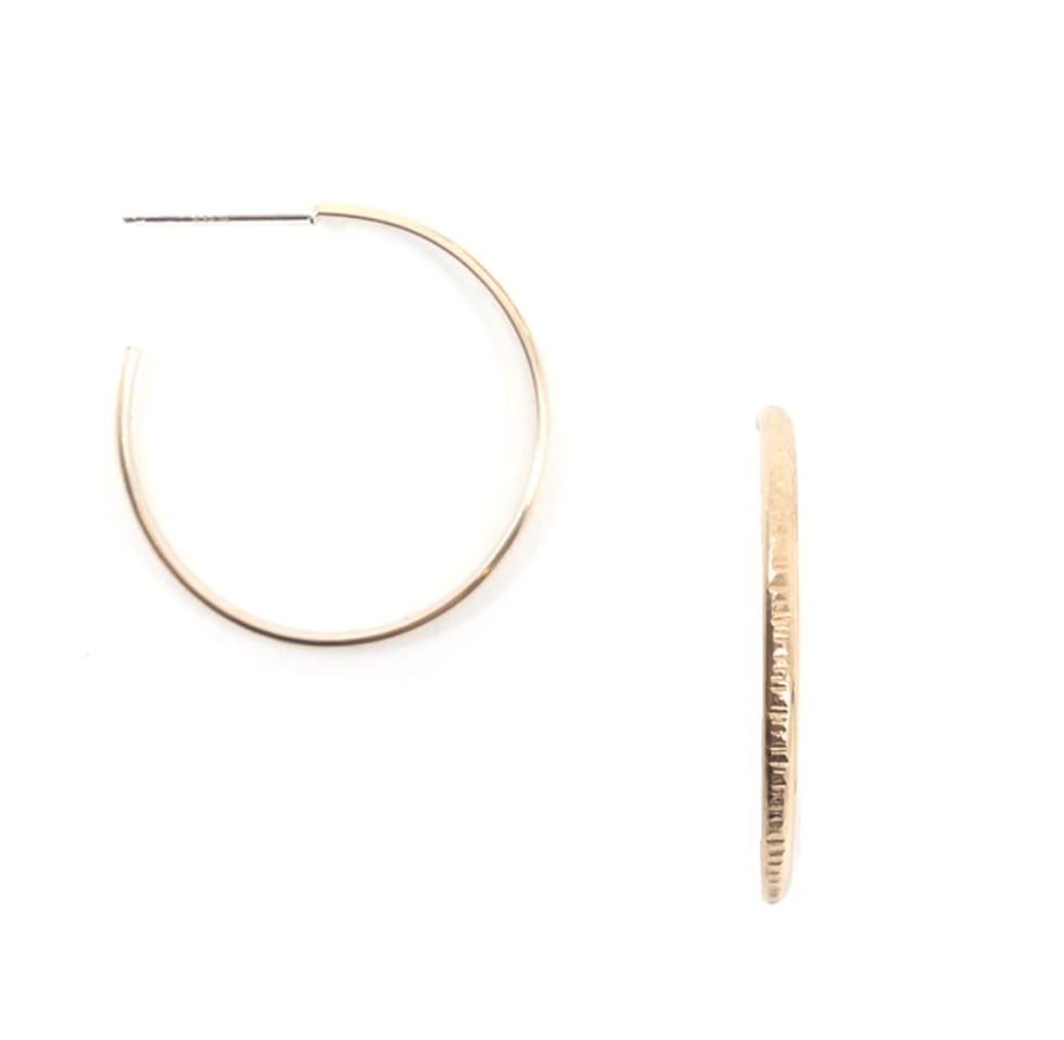 Mineral and Matter-  Textured Lines Hoop Earrings