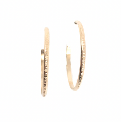 Mineral and Matter-  Textured Lines Hoop Earrings