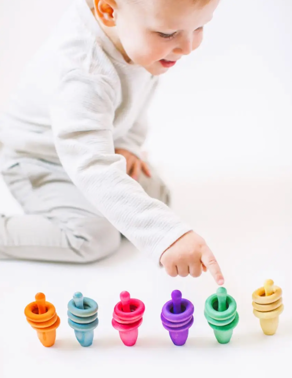 Legacy Learning Academy- Rainbow Pin & Ring Stacking Set