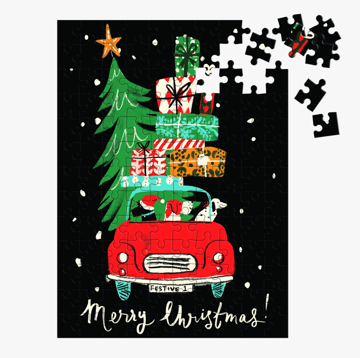 130 pc Christmas Car Puzzle Ornament
