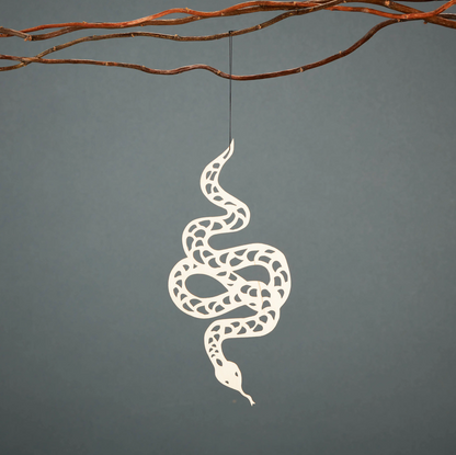 Light + Paper Snake Wooden Ornament
