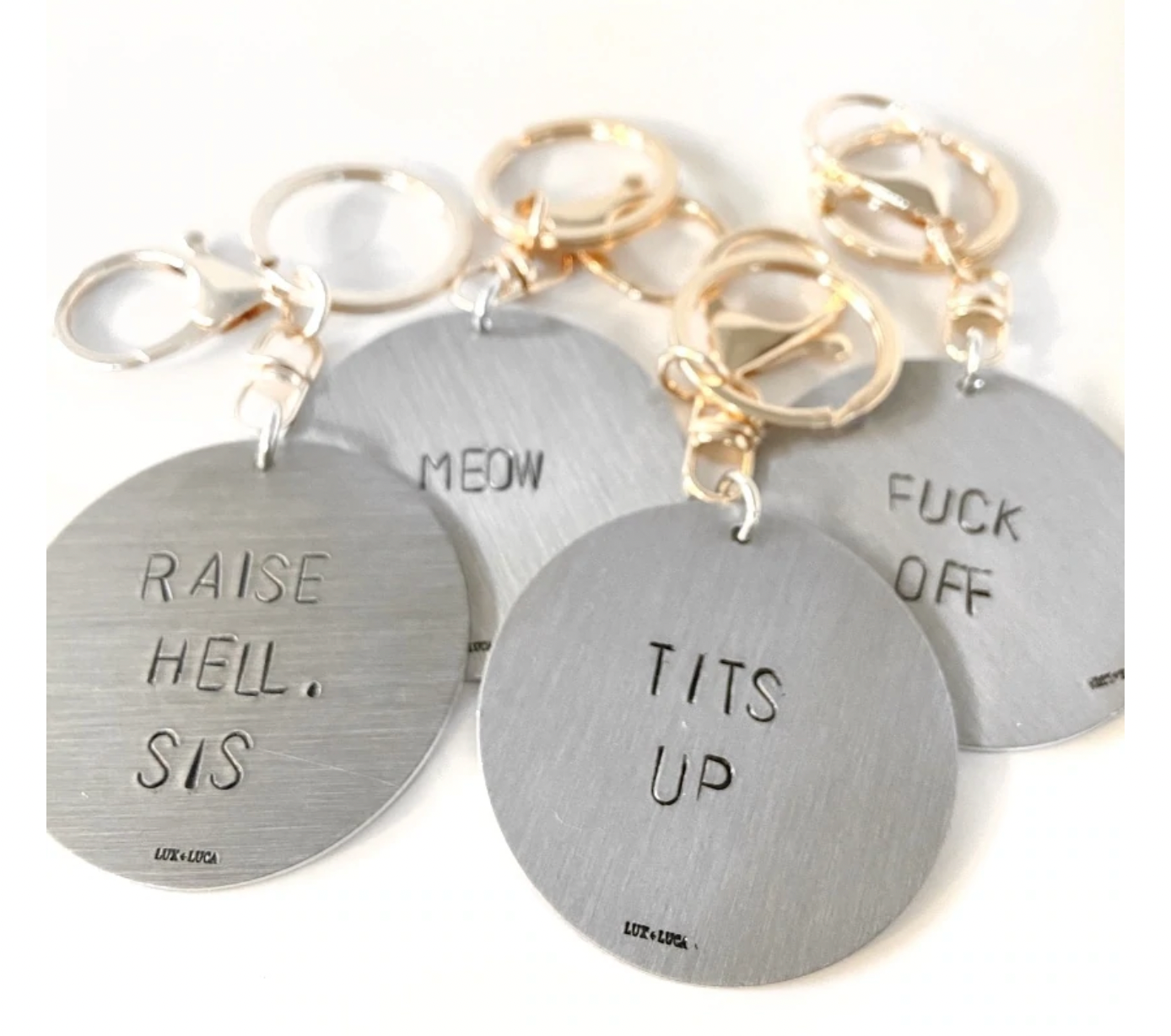 Lux + Luca Jewelry Co. Snarky Metal Key Chains