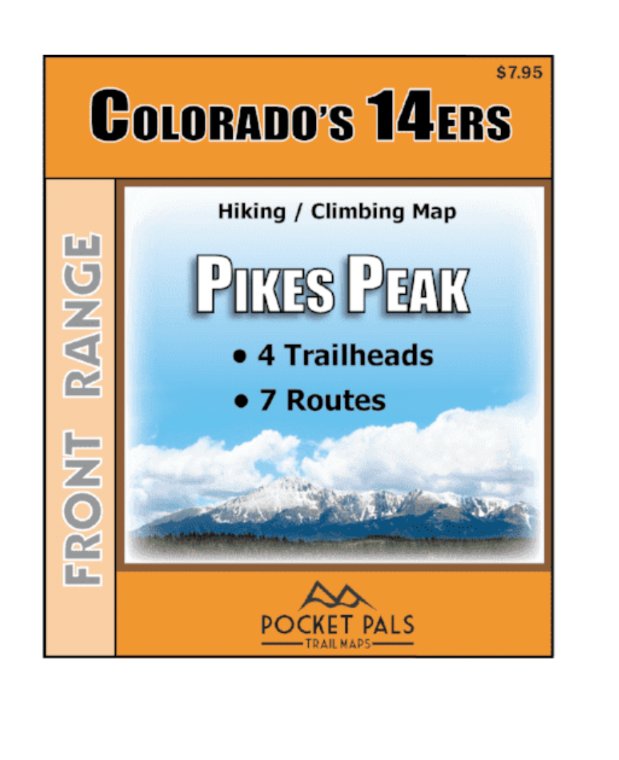 Pocket Pals Trail Maps-Colorado 14ers Hiking and Climbing Map- Pikes Peak