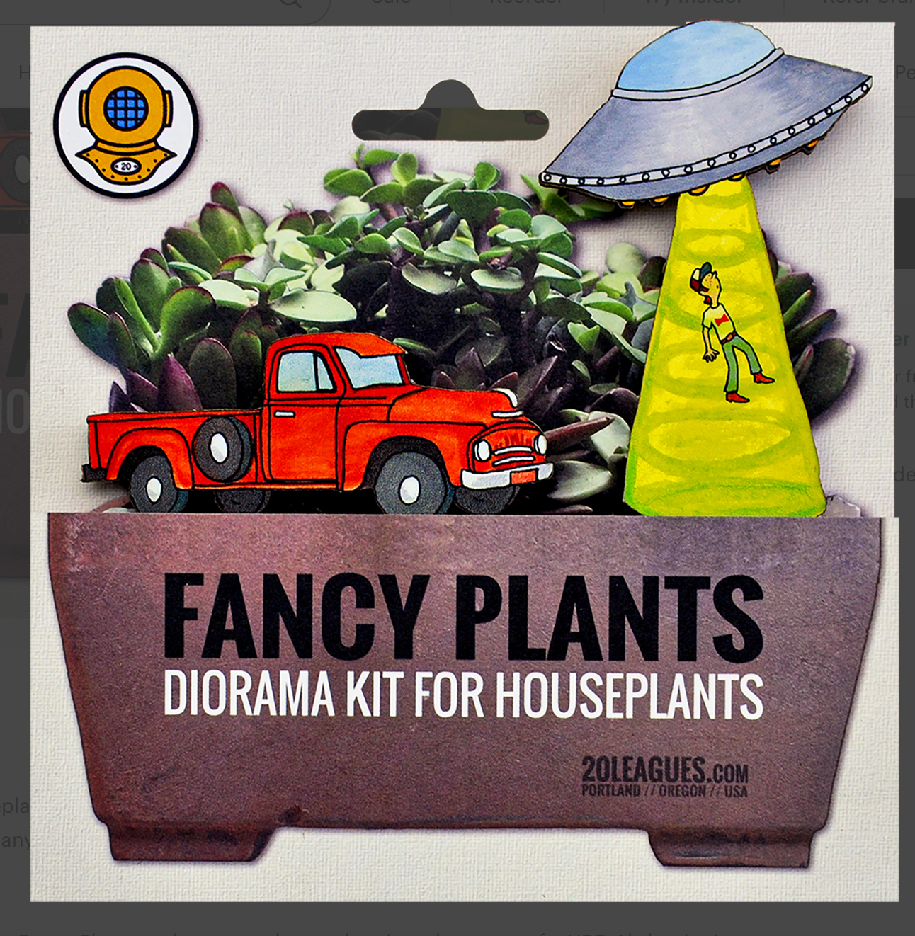 20 Leagues UFO Abduction Fancy Plants Diorama Kit