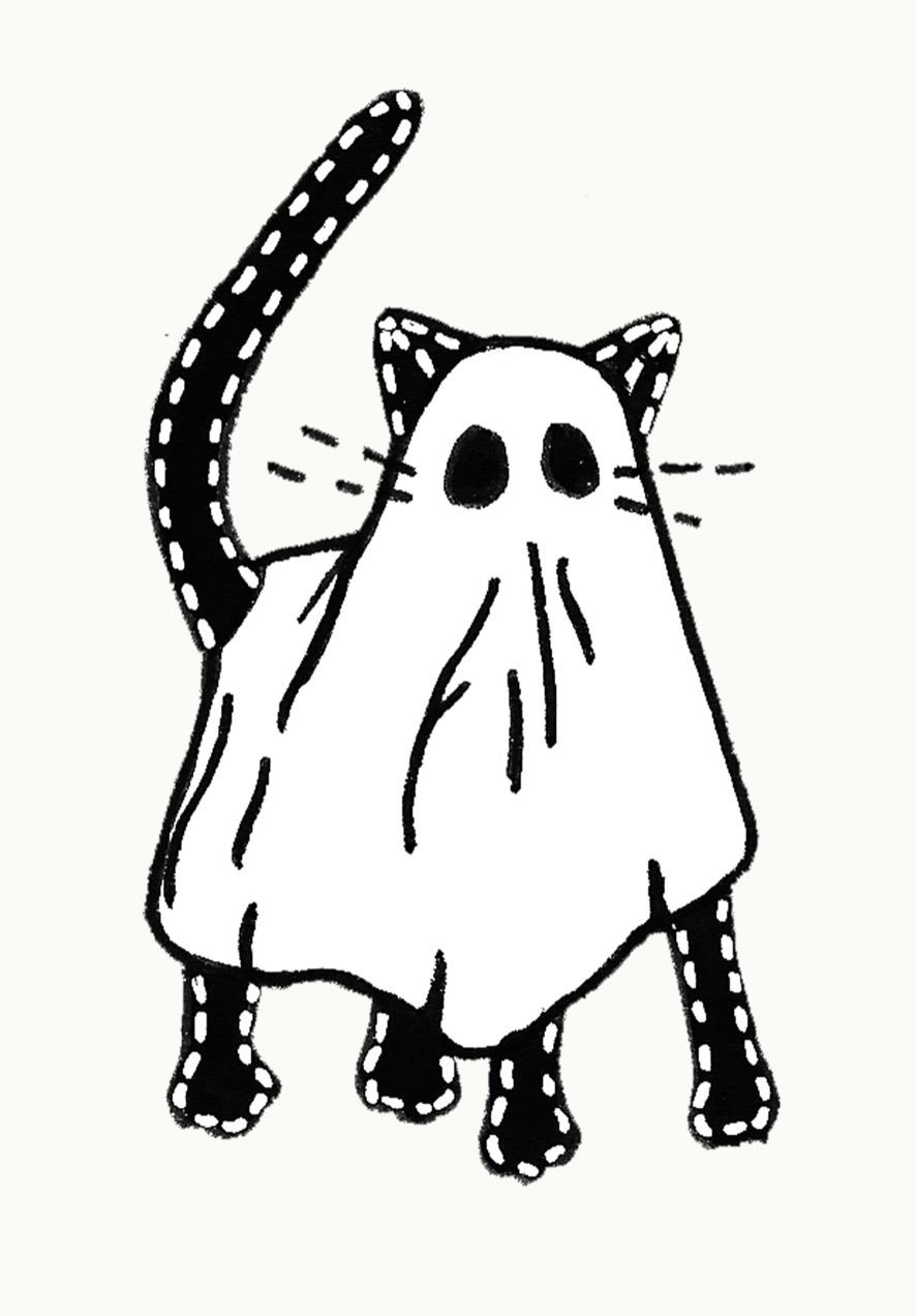 VanZayton Arts- Ghost Cat Sticker