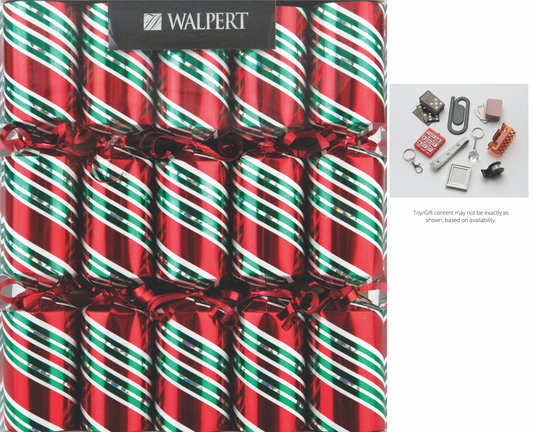 Silver Tree- Christmas Crackers: Holographic Candy Cane Stripe