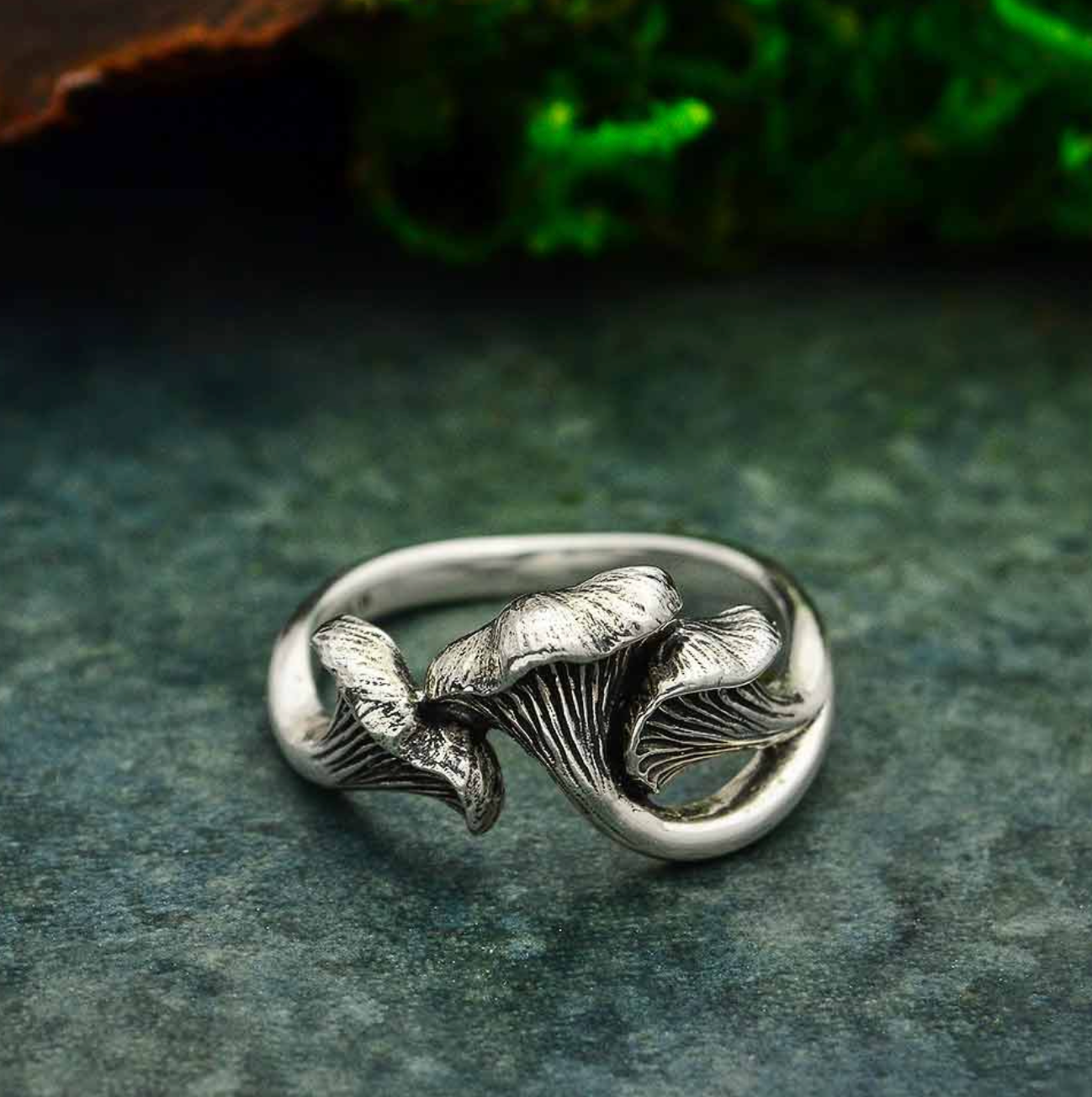 Nina Designs- Sterling Silver Chanterelle Mushroom Ring